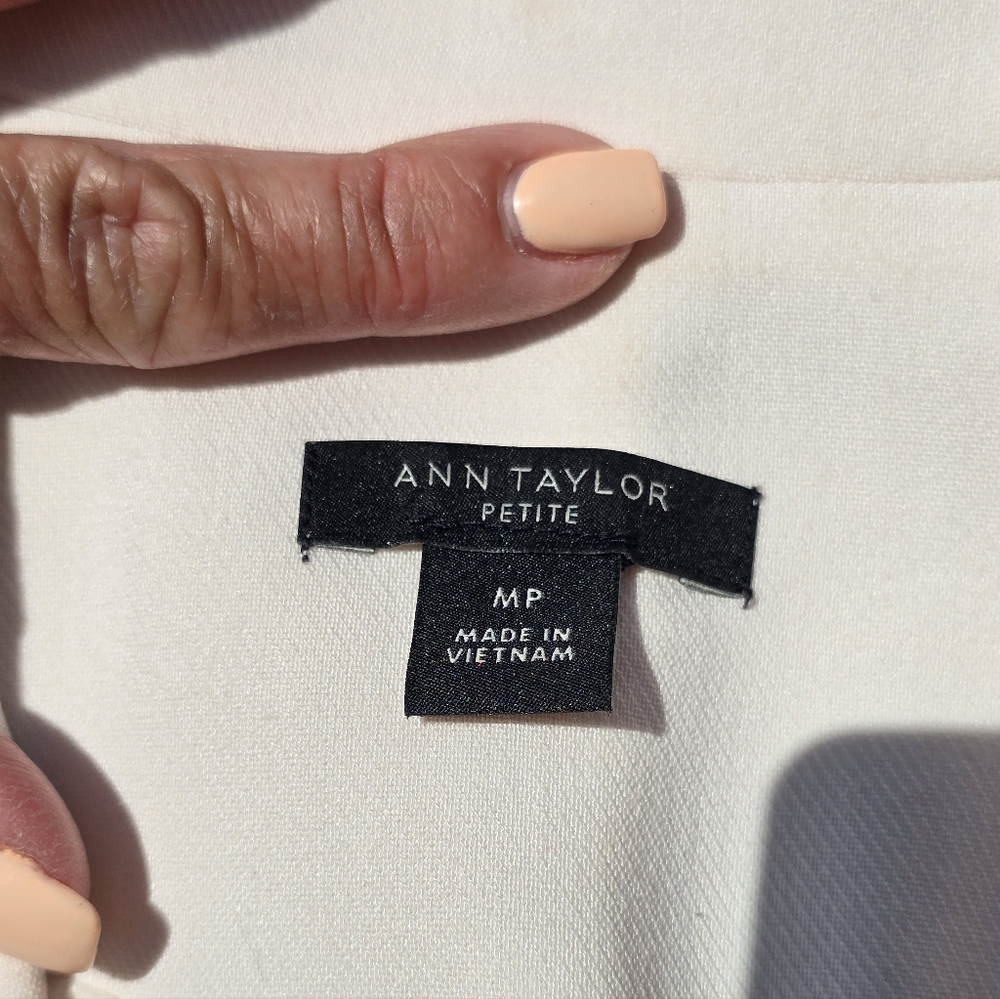 Ann Taylor Cream Double-Breasted Midi Dress - Picture 8 of 9
